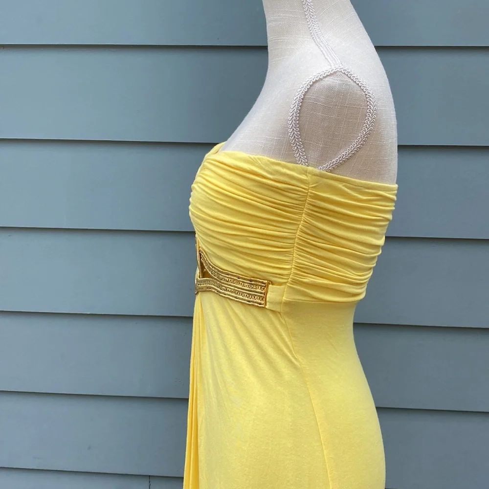 Sky brand yellow embellished strapless maxi dress - Picture 7 of 10